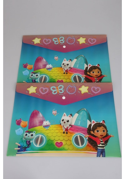 X Dekomus Lisanslı Gabby S Dollhouse 2 Adet Çıtçıt Dosya Altın