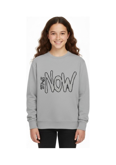 Kız Çocuk Baskılı Sweatshirt Bgl-st05267 Gri