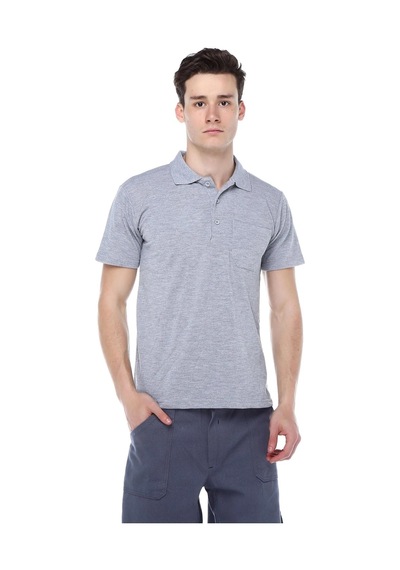 Polo Yaka Gri Tişört Gri