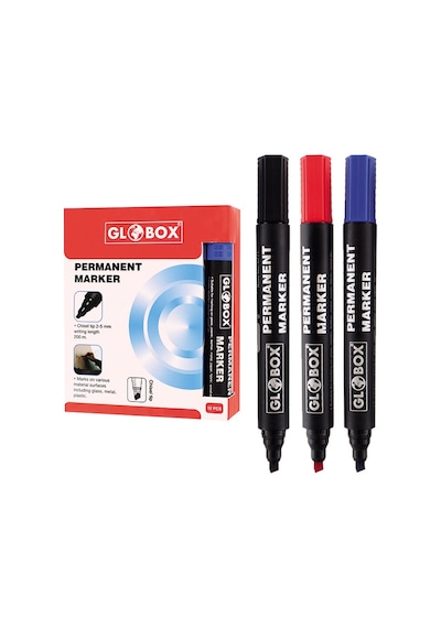Globox Koli Kalemi Kesik Uç Siyah 6923 Çok Renkli
