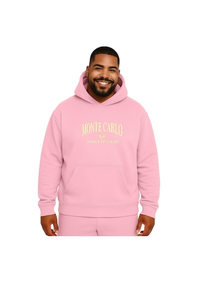 Benroma Monte Carlo Baskılı Büyük Beden Unisex Sweatshırt Pembe