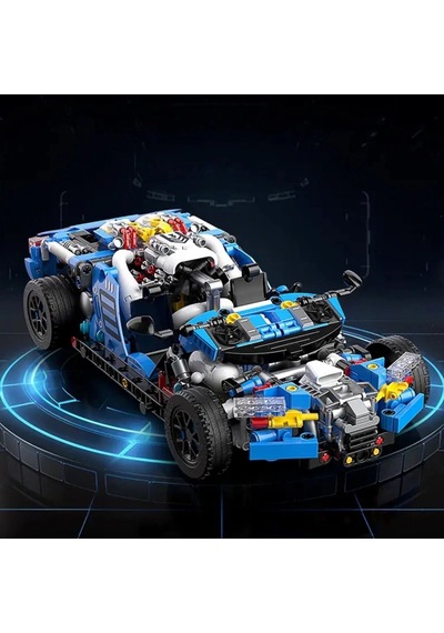 Mey İthalat Jk8808 Mekanik Bugatti Model Araba 798 Parça Block Oyuncak Mavi