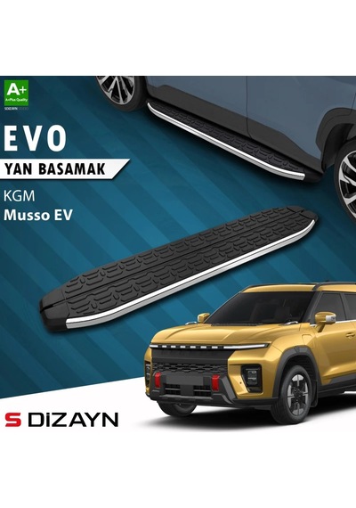 S-dizayn Kgm Musso Ev Evo Krom Yan Basamak 213 Cm 2025 Üzeri A+ Kalite