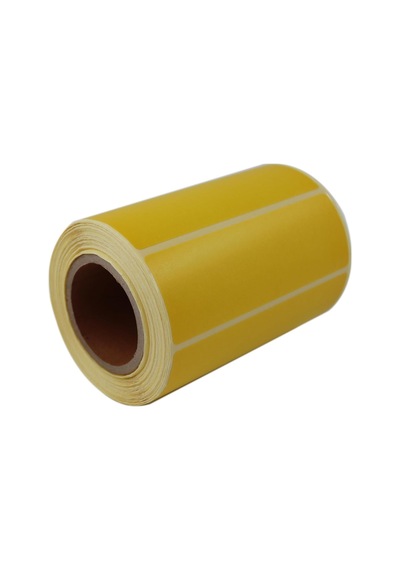 Ayrex Sarı Zemin Baskılı Kuşe Etiket 100mm X 30mm Ruloda 500 Adet 40mm Kuka Çapında Barkod Yazıcı Etiketi 1