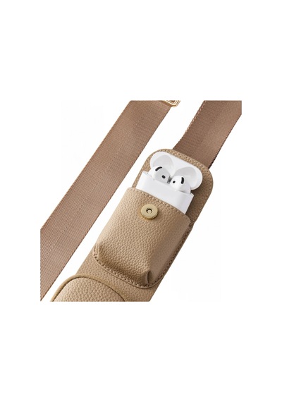 Cogure Kombinlenebilir - Gözlük Kılıflı Çok Amaçlı Crossbody Telefon Askısı Hera Serisi - By Bero Lina Bej
