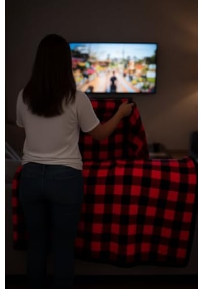 Tv Battaniyesi Kırmızı Genel