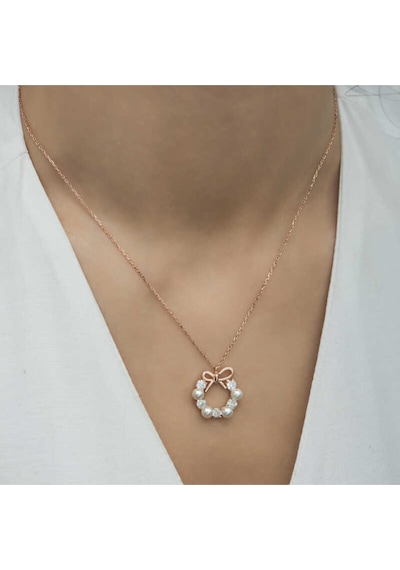 Casera's Gümüş Rose İnci Kurdele Kadın Kolye Csr2184110 Gümüş