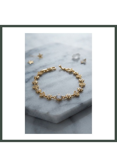 Bezos Gold Renk Celestial Yıldız Ve Hilal Model Kadın Bileklik Nhr