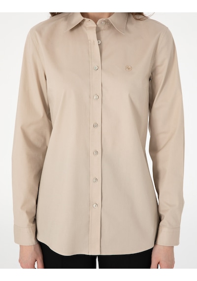 Pierre Cardin Kadın Kum Gömlek Desenli 50313589-vr085 Kum
