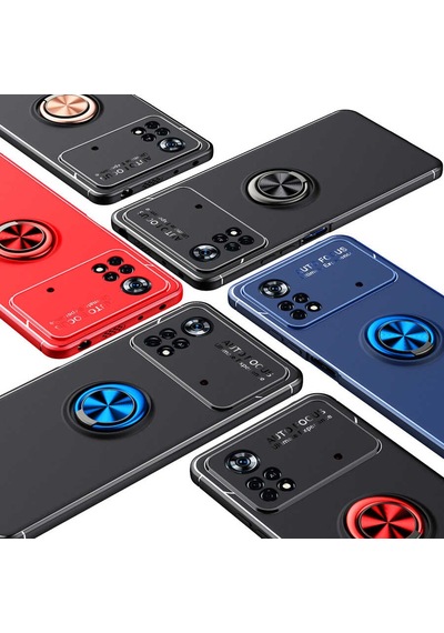 Xiaomi Poco X4 Pro 5g Kılıf Zore Ravel Silikon Kapak Siyah-Kırmızı