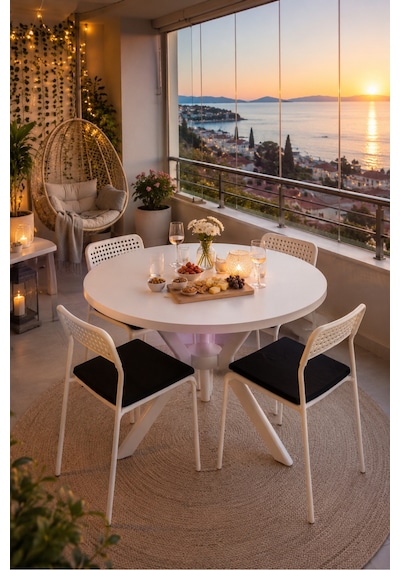 Beyaz 4 Kişilik Minderli Balkon Takımı, Balkon Masası, Balkon Sandalyesi, Yuvarlak Masa, Yemek Masası, Mutfak Masa Sandalye Takımı, 4 Sandalye 1 Masa Beyaz/beyaz-beyaz Beyaz 4 Kişilik Minderli Balkon Takımı, Balkon Masası, Balkon Sandalyesi, Yuvarlak Masa, Yemek Masası, Mutfak Masa Sandalye Takımı, 4 Sandalye 1 Masa Beyaz/beyaz-beyaz