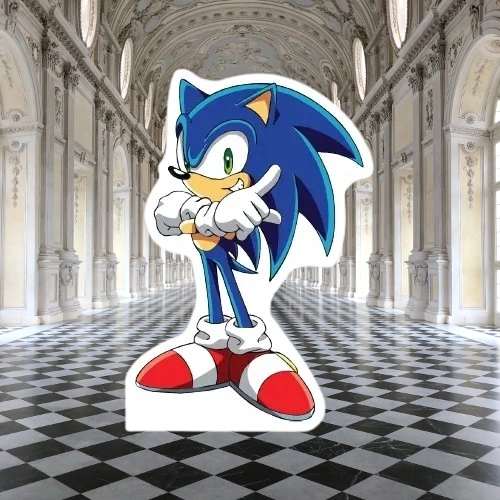 Ayaklı Pano Sonic Boom 33x24 Cm Mavi Kirpi Doğum Günü Masa Dekoru Çocuk Odası Süsü Diğer