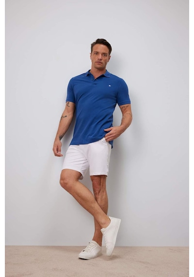 DeFacto %100 Pamuk Slim Fit Dar Kesim Polo Yaka Kısa Kollu Tişört D7665AX25SPBE815