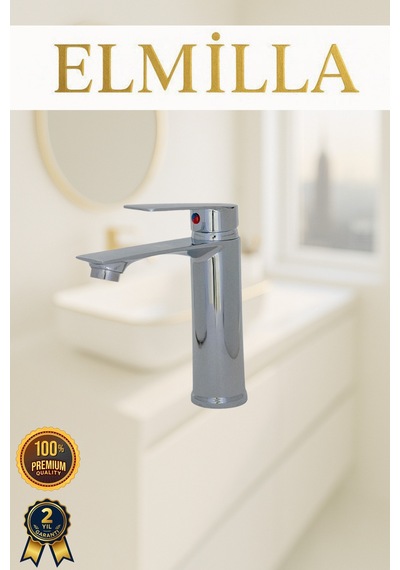Krom Sabit Gövde Banyo Bataryası Lavabo Musluğu