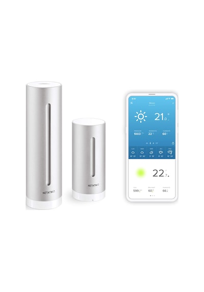 Kablosuz Dış Mekan Sensörüne Sahip İç Ve Dış Mekan Kullanımı İçin Netatmo Hava Durumu İstasyonu - Amazon Alexa Ve Google Assistant İle Uyumlu, Nws01-eu