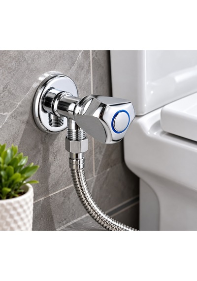 Krom Taharet Ara Musluğu Tuvalet Ve Banyo Su Bağlantı Musluğu Parlak Kaplama