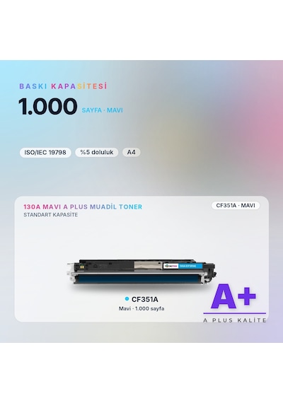 Hp 130a Cf351a Mavi Uyumlu Toner A Plus / Color Laserjet Pro Mfp M176 / M177