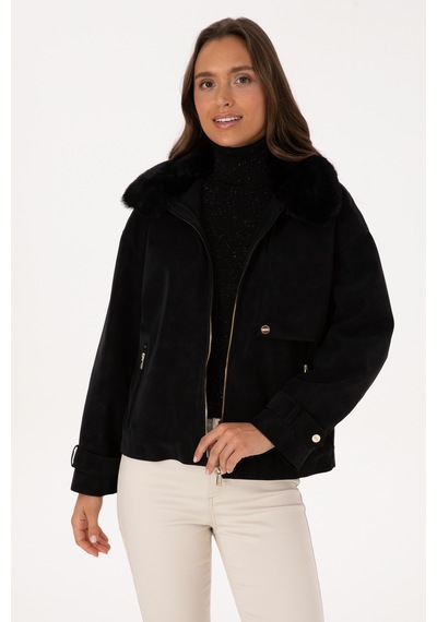 U.s. Polo Assn. Kadın Siyah Deri Mont-kaban 50317320-001 001sıyah