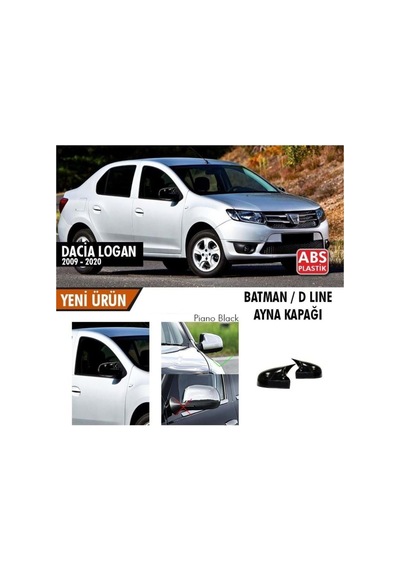 Ebal Otomotiv Dacia Logan 2009-2020 Batman Yarasa Ayna Kapağı Piano Black Abs Plastik