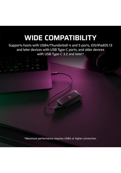 Ex400u Survivor 2 Tb Usb4 Harici Ssd 4.000 Mb/s'ye Kadar, Ip55 Koruma Sınıfı, Pc, Mac Ve İpad İçin Tak Ve Çalıştır Siyah
