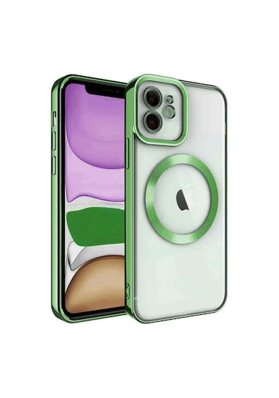 Newface - 497 - iPhone Uyumlu 12 Kılıf Kross Magneticsafe Kapak - - Csmo-tex - Koyu Yeşil