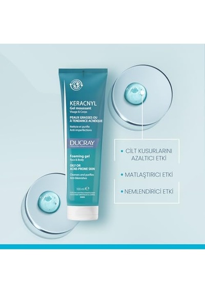 Keracnyl Yağlı Ve Akneye Eğilimli Ciltler İçin Yüz Temizleme Jeli Arındırıcı Etkili 100 Ml