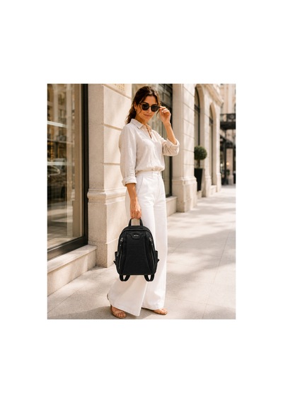Just Polo Kadın Günlük Kullanıma Uygun Çok Bölmeli Sırt Çantası Ebat : 25 X 30 Cm Shopper Siyah