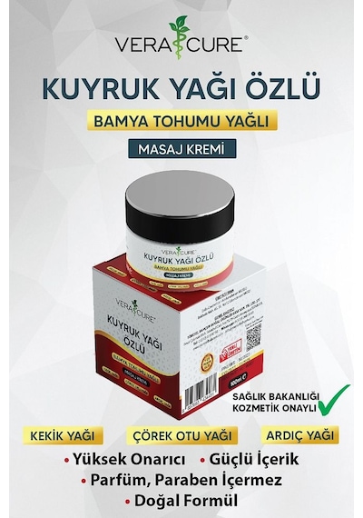 Vera Cure Kuyruk Yağı Özlü Bamya Tohumu Yağlı Masaj Kremi 100 ML