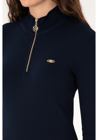 U.S. Polo Assn. Kadın Lacivert Fermuarlı Dik Yaka Sweatshirt 50313564-VR033