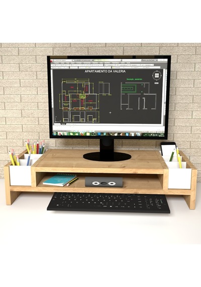 Emkawood Funny Safir Monitör Yükseltici Laptop Standı Beyaz - Meşe Emkawood Funny Safir Monitör Yükseltici Laptop Standı Beyaz - Meşe