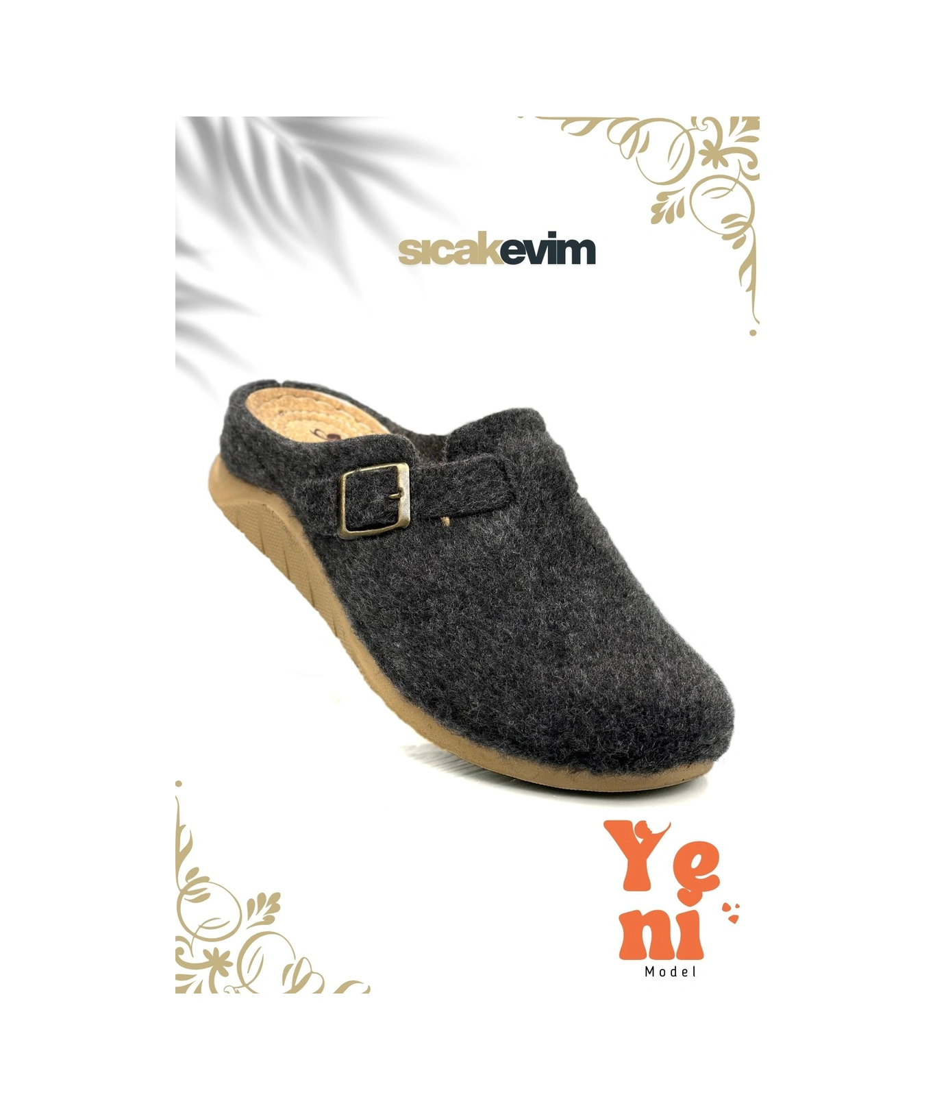Kadın Kışlık Ev Terliği Sıcak Tutan, Hafif Ve Dayanıklı Şık Peluş Terlik Antrasit Antrasit