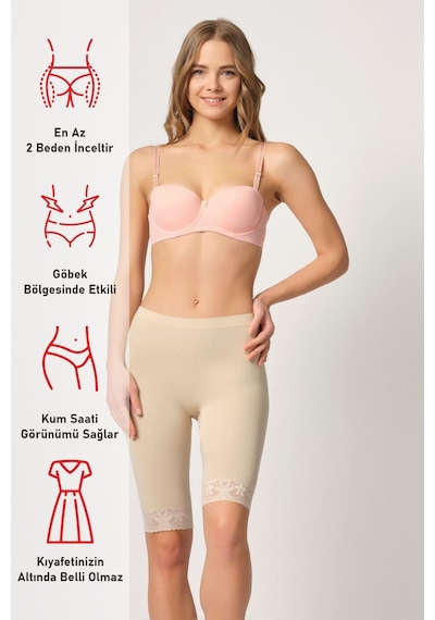 Ten Mı Emay 3004 Soft Uzun Paça Dantel Boxer Ten