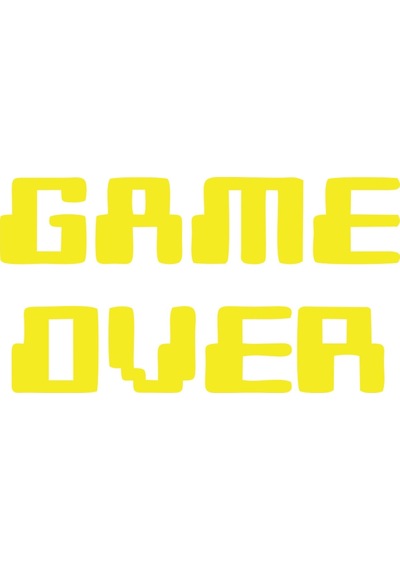 Game Over Araba Sticker 17x17 Cm Sarı