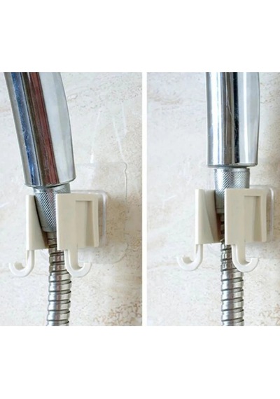 Kendinden Yapışkanlı Çift Askılı Banyo Duş Başlığı Tutucu Duş Başlığı Organizeri Beyaz Belirtilmemiş Diğer