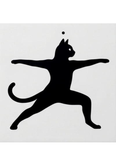 Yoga Yapan Kedi Sticker 20x20