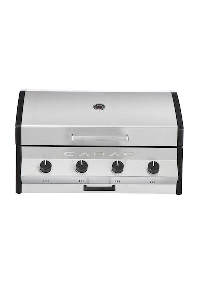 Cadac Meridian 4b Ankastre Gazlı Barbekü - 4 Çelik Brülörlü, Termometreli Kapak, Dış Mekan Kullanımına Uygun Siyah