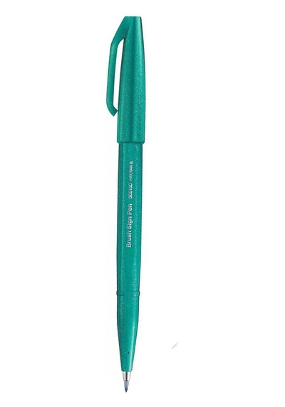Pentel Brush Sing Fırça Uçlu Kalem Turguoise Green Ses15c-d3x Çok Renkli
