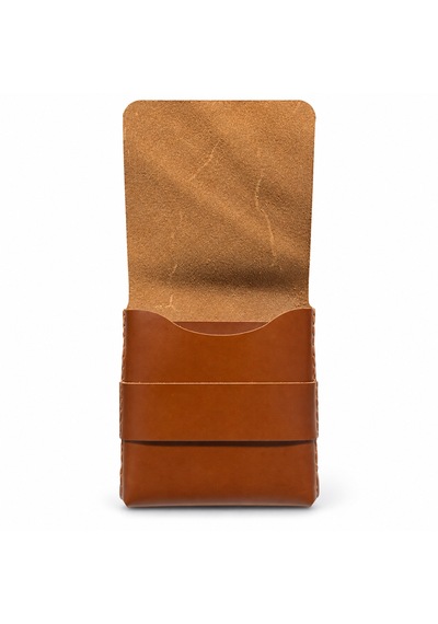 Oakco Leather Taba Hakiki Deri El Yapımı Kapaklı Minimalist Cüzdan Açık Kahverengi - Taba