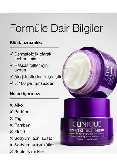 Kırışıklıkları Ve Çizgileri Smart Clinical Repair Onarmaya Yardımcı Gece Bakım Kremi Maskesi 50ml
