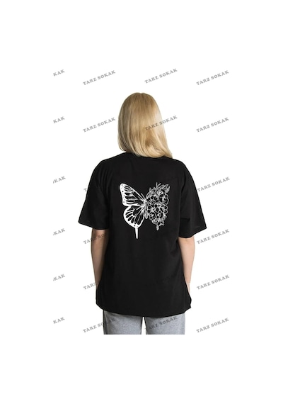 Startmore Unisex Kelebek Rahat Kesim Oversize Beyaz