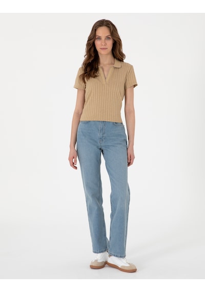 Pierre Cardin Kadın Bej Tişört Basic 50306039-vr011 Bej