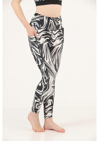 Missmaral Kadın Tayt Beyaz Zebra Yüksek Bel Toparlayıcı Çift Cepli Dijital Baskılı Comfort & Sport 1058 Beyaz Zebra - 188143480 Beyaz Zebra