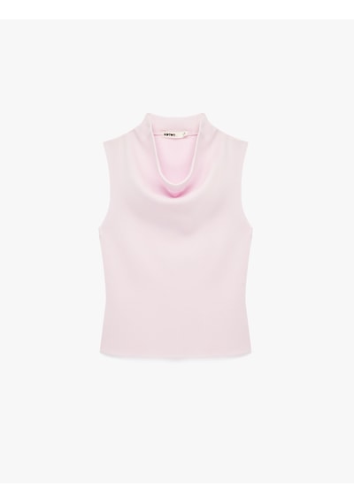 Koton Dik Dökümlü Yaka Viskon Triko Kolsuz Bluz Pembe 6sak30035ht Gül