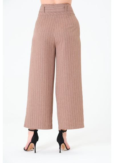 Sortie Collection Kuşaklı Pantolon Kahverengi