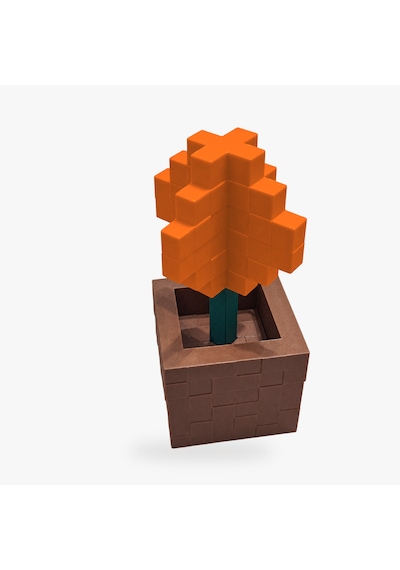 Piksel Alyum Biblo - 3d Baskı, Minecraft Esintili Turuncu