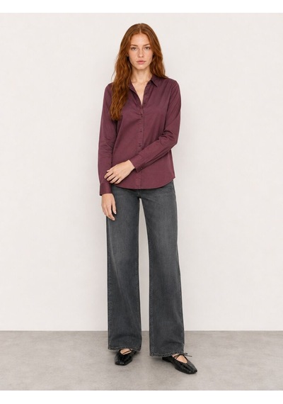 Loft Regular Fit Kadın Gömlek U.kol Lf2044554 Q1.v1 Bordo