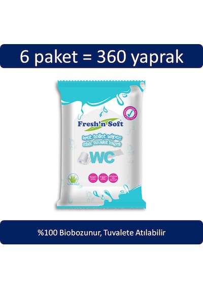 Fresh'N Soft Islak Tuvalet Kağıdı 6 X 60'Lı
