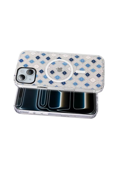 Onegif Apple İphone 15 Desina Magsafe Kapak - Desen 4 Mavi