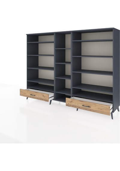 Hyperion Dolap 14 Raflı 2 Çekmeceli 220x44x163 Antrasit-antrasit/çam Antrasıt/atlas Çam - Antrasıt Hyperion Dolap 14 Raflı 2 Çekmeceli 220x44x163 Antrasit-antrasit/çam Antrasıt/atlas Çam - Antrasıt