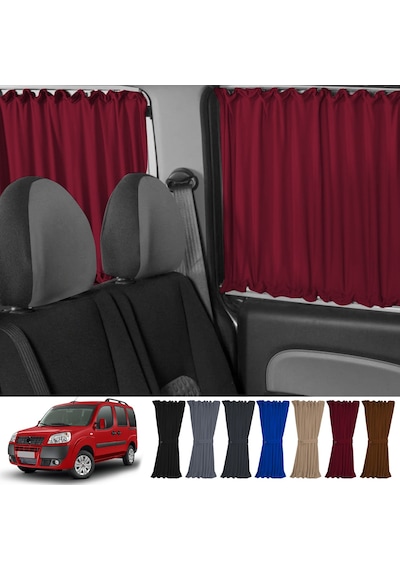 Pandami Fiat Doblo I 2000-2010 Uyumlu Bordo Raylı Oto Perde Takımı